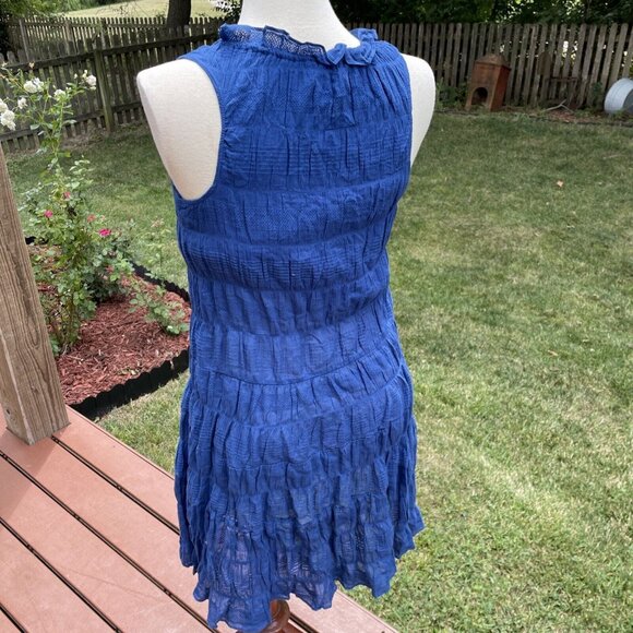 Max Studio Cobalt Blue Ruffle Tiered Sleeveless Dress Size S MSRP $128 - Picture 7 of 15